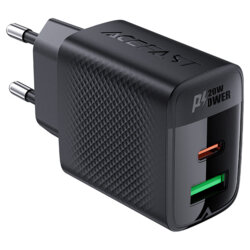 Incarcator priza USB, tip C, GaN Acefast, A78, PD20W, negru