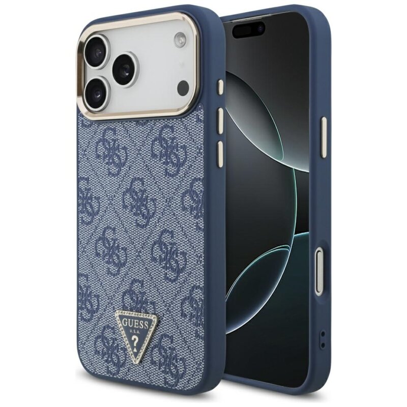 Husa originala Guess iPhone 17 Pro Max Hardcase 4G Triangle Logo MagSafe, albastru, GUHMP17XP4GTDGMB