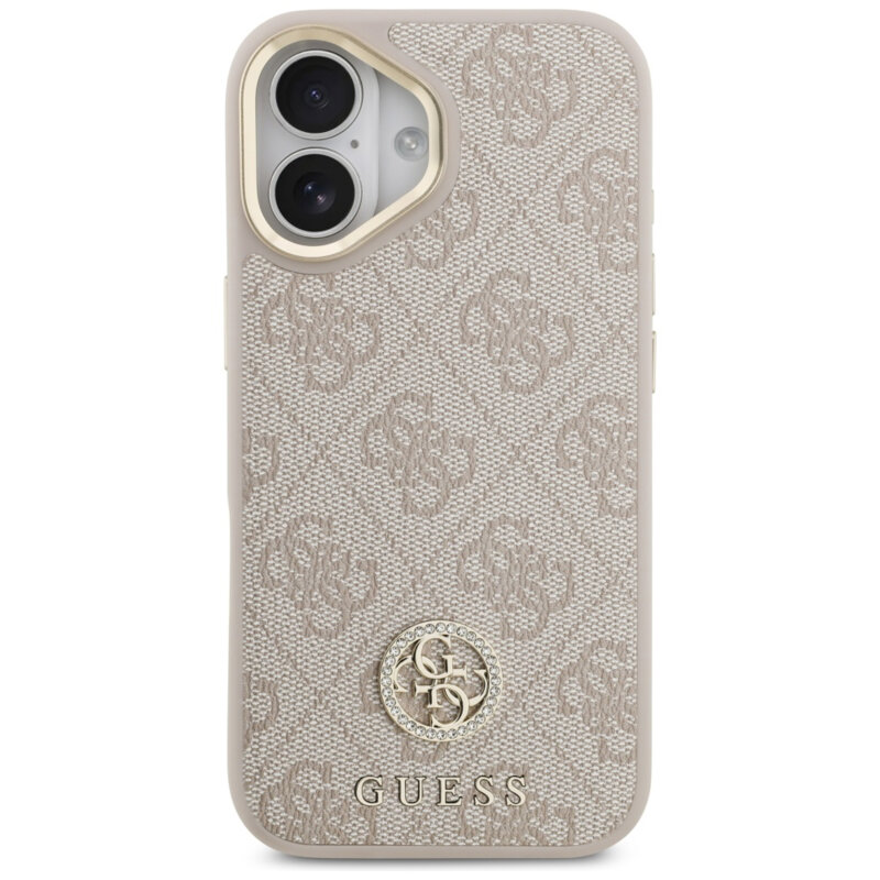 Husa originala Guess iPhone 17 Hardcase 4G Strass Logo & Big Strap, roz, GUHMP17SP4G4DCSP