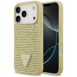 Husa originala Guess iPhone 17 Pro Rhinestone Triangle Logo, auriu, GUHCP17LHDGTPD