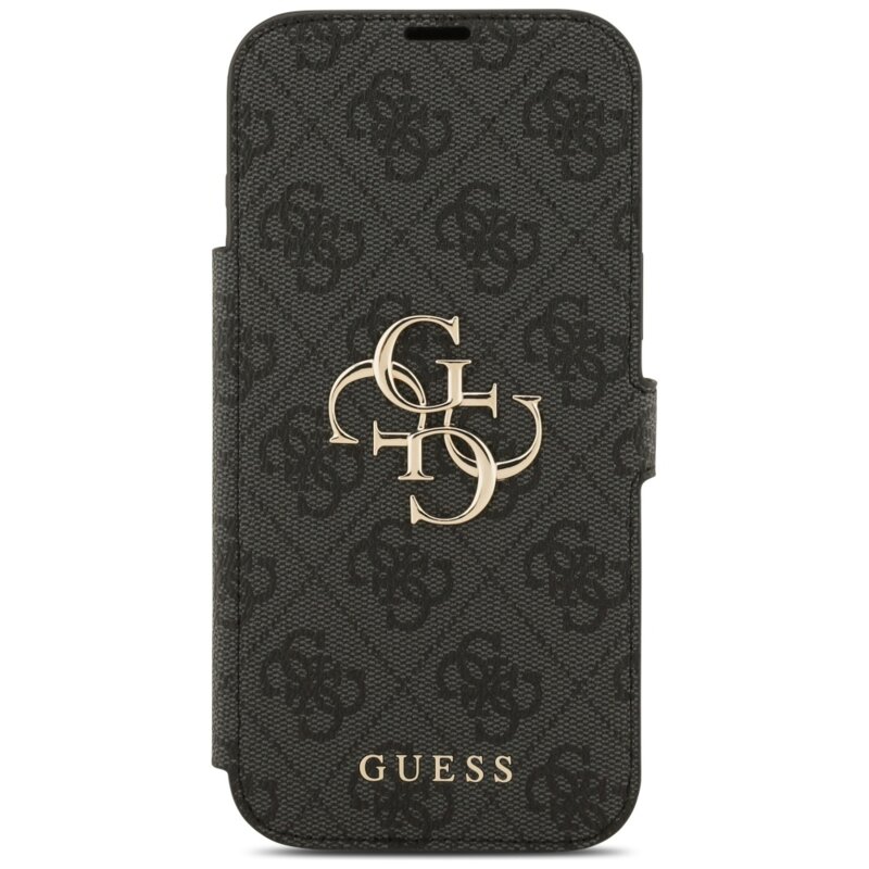 Husa tip carte iPhone 17 Pro Max Guess Book 4G Metal Logo, negru, GUBKP17X4GMGGR