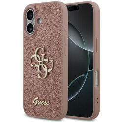 Husa Guess Fixed Glitter Big 4G iPhone 17 cu sclipici, roz, GUHCP17SHG4SGP
