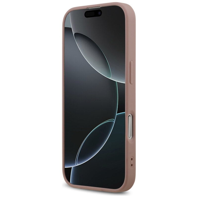 Husa Guess Fixed Glitter Big 4G iPhone 17 cu sclipici, roz, GUHCP17SHG4SGP