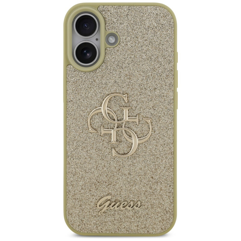 Husa Guess Fixed Glitter Big 4G iPhone 17 cu sclipici, auriu, GUHCP17SHG4SGD