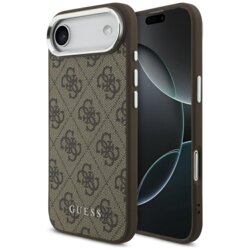 Husa originala Guess iPhone 17 Air Hardcase 4G Classic Logo MagSafe, maro