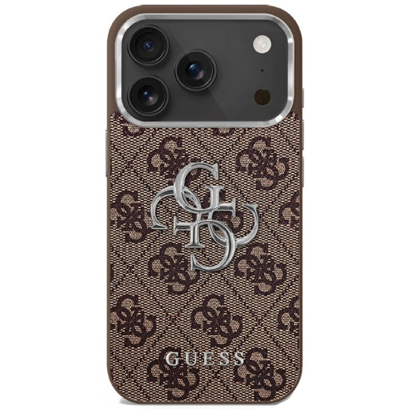 Husa originala Guess iPhone 17 Hardcase Big 4G Classic Logo, maro