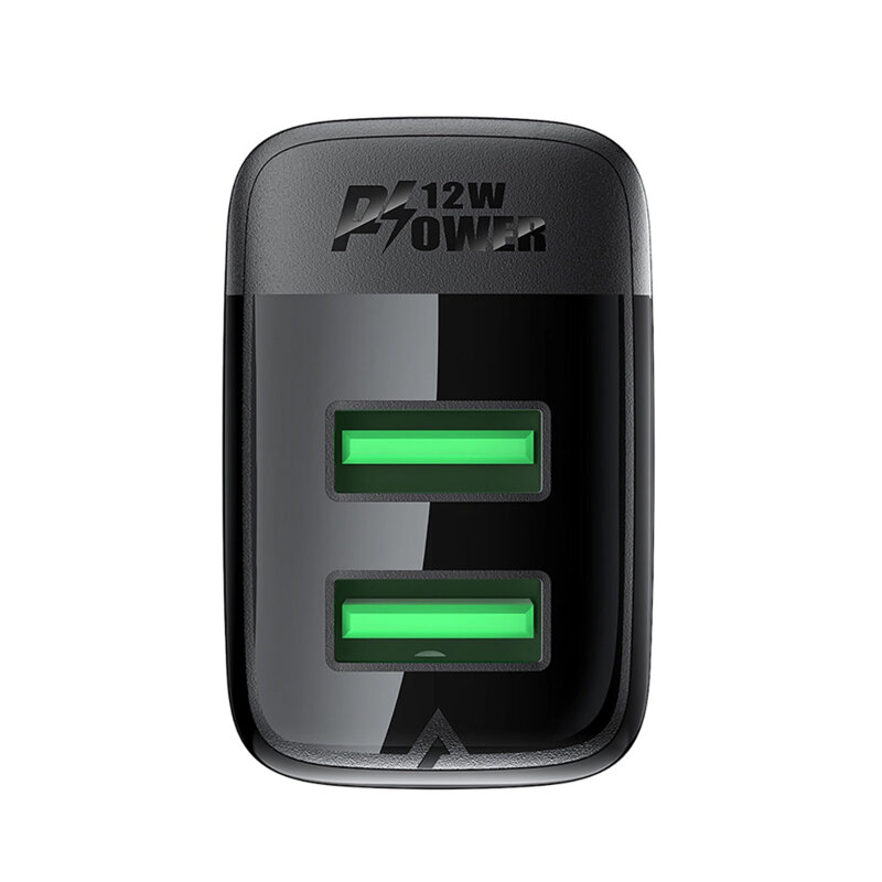 Incarcator de priza GaN 2x USB, 12W, Acefast A86, negru