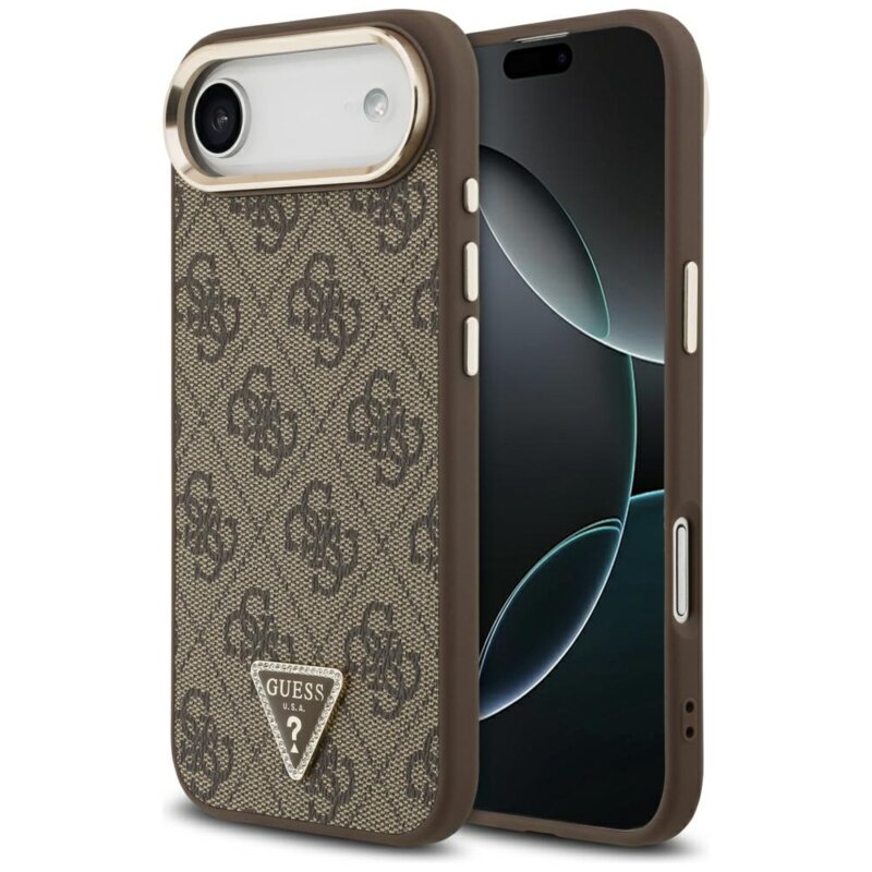 Husa originala Guess iPhone 17 Air Hardcase 4G Triangle Logo, maro, GUHMP17MP4GTDGMW
