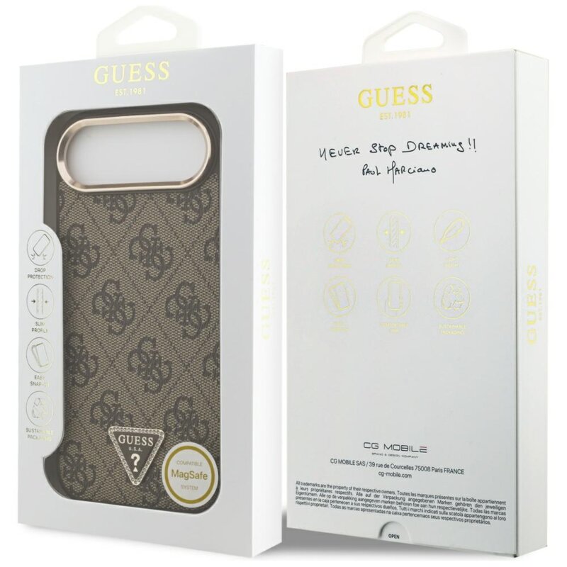 Husa originala Guess iPhone 17 Air Hardcase 4G Triangle Logo, maro, GUHMP17MP4GTDGMW