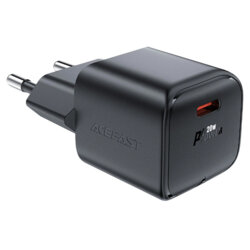 Incarcator Type-C PD20W GaN + cablu USB-C, Acefast A73, negru