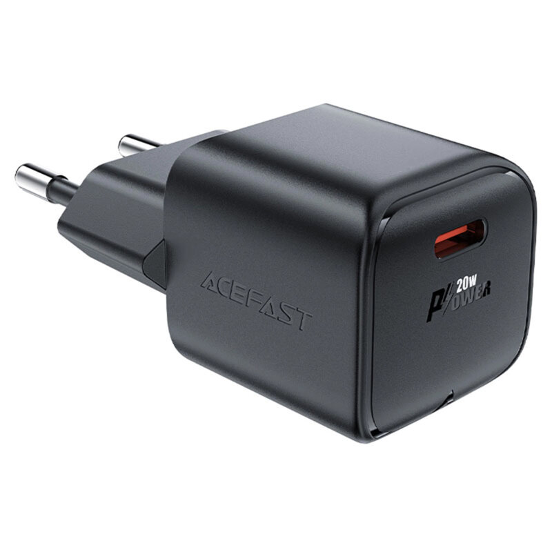 Incarcator Type-C PD20W GaN + cablu USB-C, Acefast A73, negru