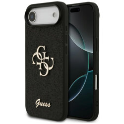 Husa Guess Fixed Glitter Big 4G iPhone 17 Air cu sclipici, negru, GUHCP17MHG4SGK