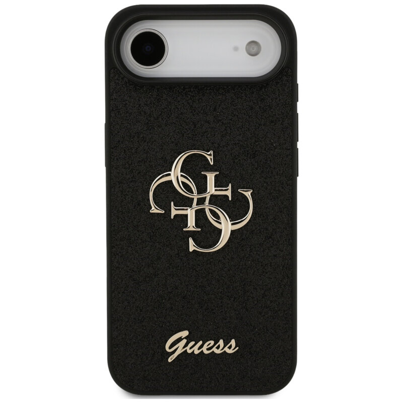 Husa Guess Fixed Glitter Big 4G iPhone 17 Air cu sclipici, negru, GUHCP17MHG4SGK