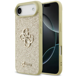 Husa Guess Fixed Glitter Big 4G iPhone 17 Air cu sclipici, auriu, GUHCP17MHG4SGD