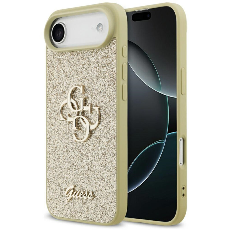 Husa Guess Fixed Glitter Big 4G iPhone 17 Air cu sclipici, auriu, GUHCP17MHG4SGD