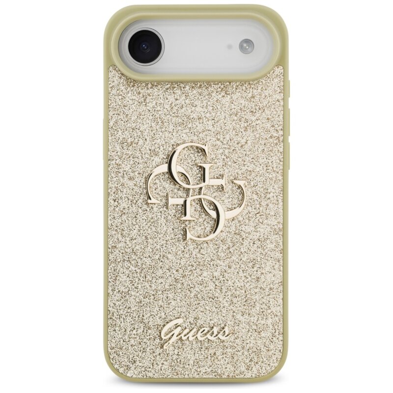 Husa Guess Fixed Glitter Big 4G iPhone 17 Air cu sclipici, auriu, GUHCP17MHG4SGD