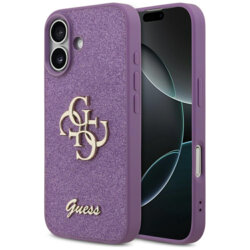 Husa Guess Fixed Glitter Big 4G iPhone 17 cu sclipici, violet, GUHCP17SHG4SGL