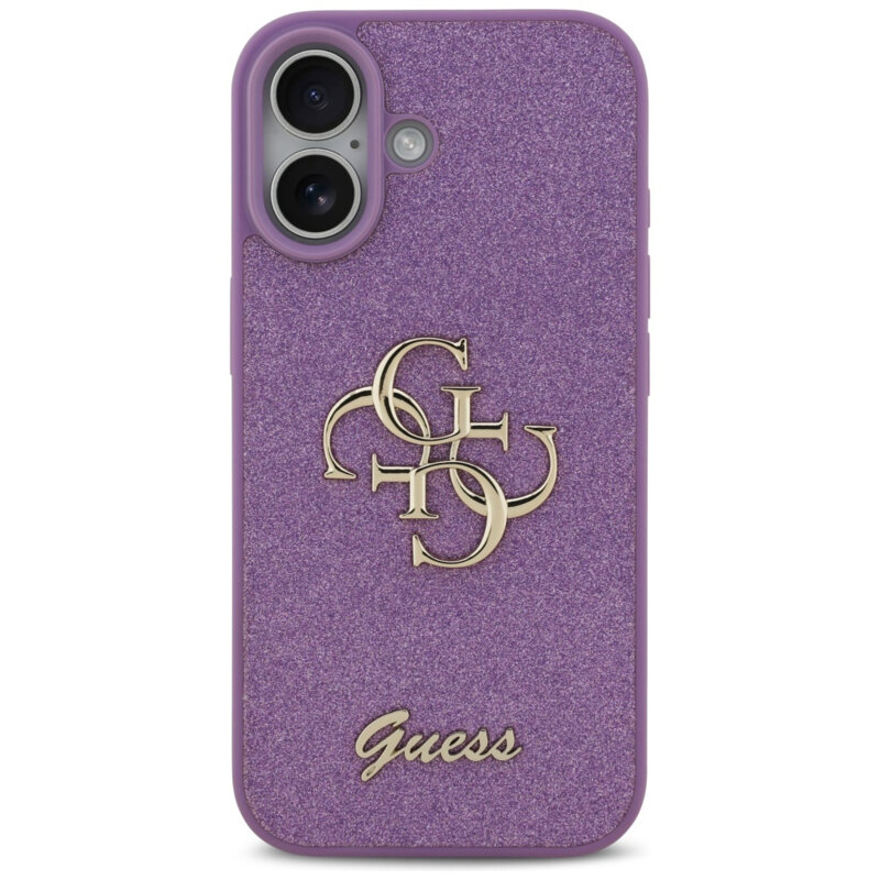 Husa Guess Fixed Glitter Big 4G iPhone 17 cu sclipici, violet, GUHCP17SHG4SGL