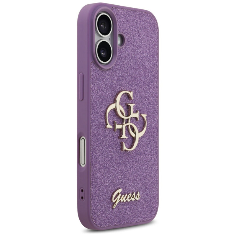 Husa Guess Fixed Glitter Big 4G iPhone 17 cu sclipici, violet, GUHCP17SHG4SGL