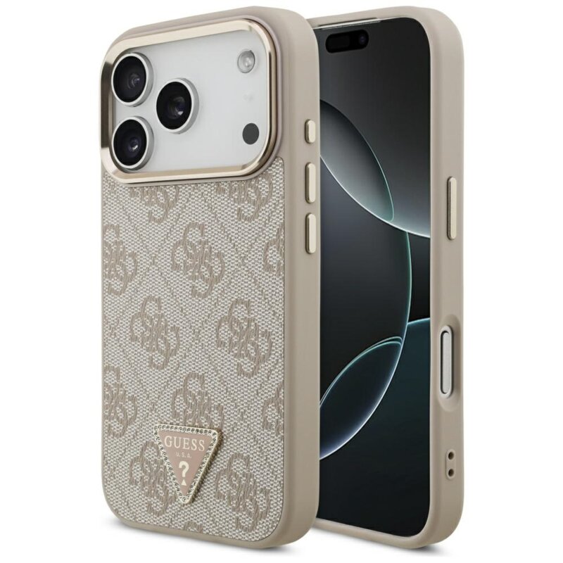 Husa originala Guess iPhone 17 Pro Max Hardcase 4G Triangle Logo MagSafe, roz, GUHMP17XP4GTDGMP