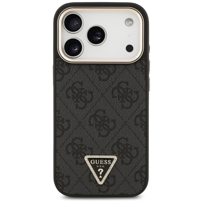 Husa originala Guess iPhone 17 Pro Max Hardcase 4G Triangle Logo MagSafe, negru, GUHMP17XP4GTDGMK