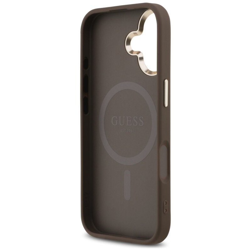 Husa originala Guess iPhone 17 Hardcase 4G Triangle Logo MagSafe, maro, GUHMP17SP4GTDGMW