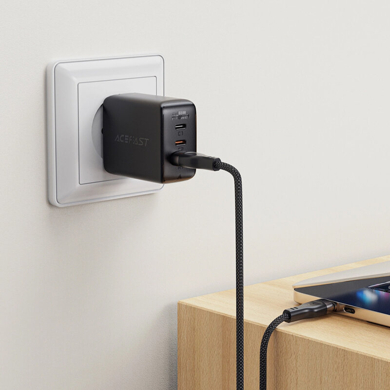 Cablu incarcare magnetic tip C, 3A Acefast, C11-04, negru, 1.2m