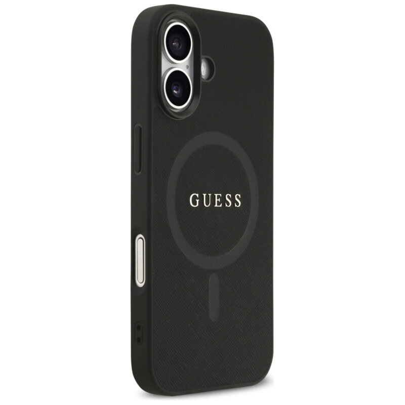 Husa Guess Saffiano Classic Logo MagSafe iPhone 17, negru, GUHMP17SPSAHMCK