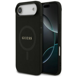 Husa Guess Saffiano Classic Logo MagSafe iPhone 17 Air, negru, GUHMP17MPSAHMCK