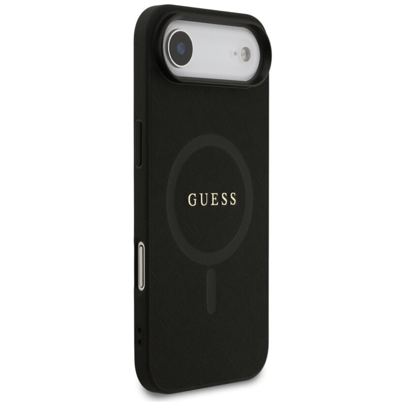 Husa Guess Saffiano Classic Logo MagSafe iPhone 17 Air, negru, GUHMP17MPSAHMCK