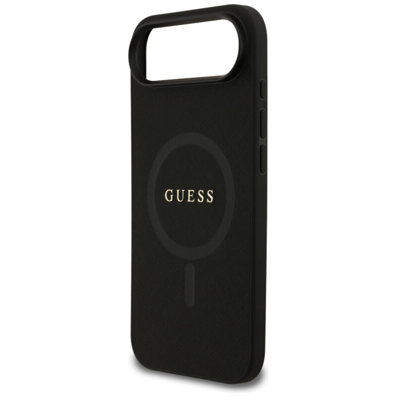 Husa Guess Saffiano Classic Logo MagSafe iPhone 17 Air, negru, GUHMP17MPSAHMCK
