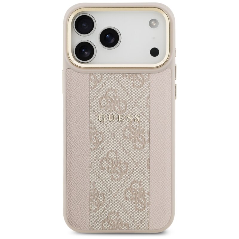 Husa originala Guess iPhone 17 Pro Max Hardcase 4G Stripe MagSafe, roz, GUHMP17XPG4SEMCP