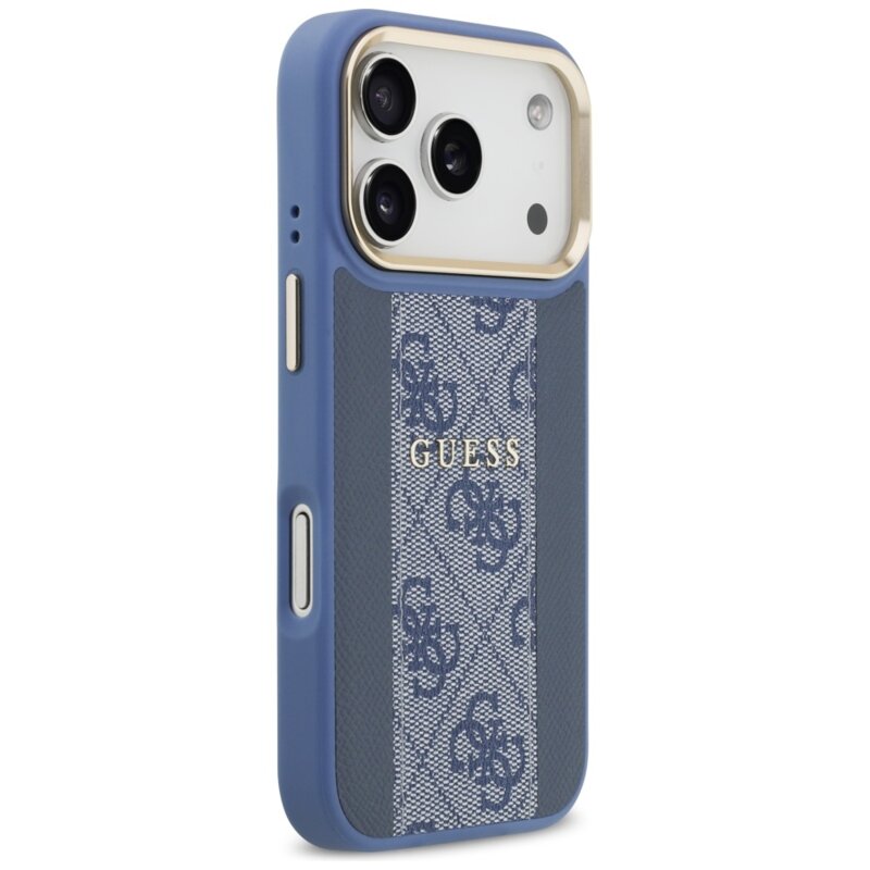 Husa originala Guess iPhone 17 Pro Max Hardcase 4G Stripe MagSafe, albastru, GUHMP17XPG4SEMCB