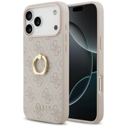 Husa originala Guess iPhone 17 Pro Max Hardcase 4G Ring Stand, roz, GUHCP17X4GMRPI