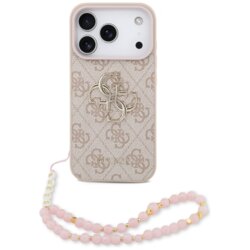 Husa originala Guess iPhone 17 Pro Max Hardcase 4G Classic Logo with Strap, roz, GUHCP17XP4GMGSP