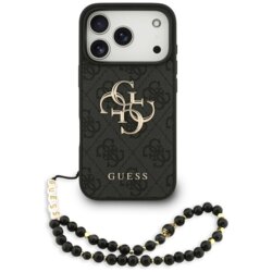 Husa originala Guess iPhone 17 Pro Max Hardcase 4G Classic Logo with Strap, negru, GUHCP17XP4GMGSK