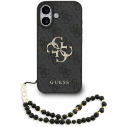 Husa originala Guess iPhone 17 Hardcase 4G Classic Logo with Strap, negru, GUHCP17SP4GMGSK