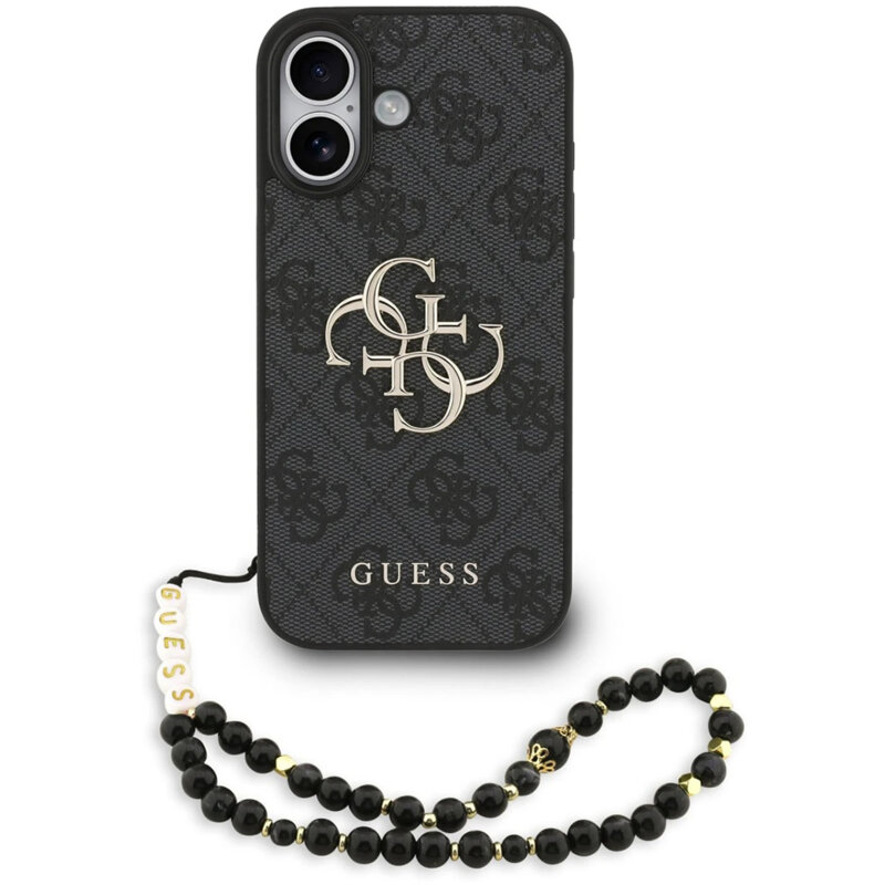 Husa originala Guess iPhone 17 Hardcase 4G Classic Logo with Strap, negru, GUHCP17SP4GMGSK