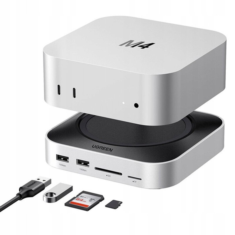 Hub USB-C Mac Mini M4, 11in1, 10Gbps, 8TB Ugreen, 4cm, 65487