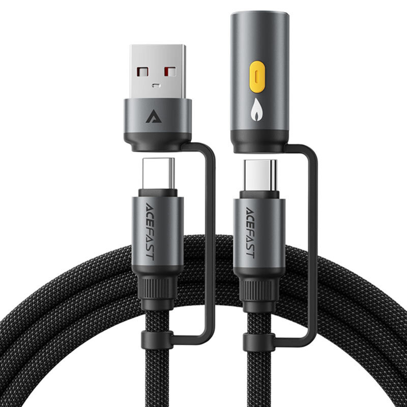 Cablu USB, tip C, bricheta auto 4in1, 60W, Acefast, J6, 1.2m