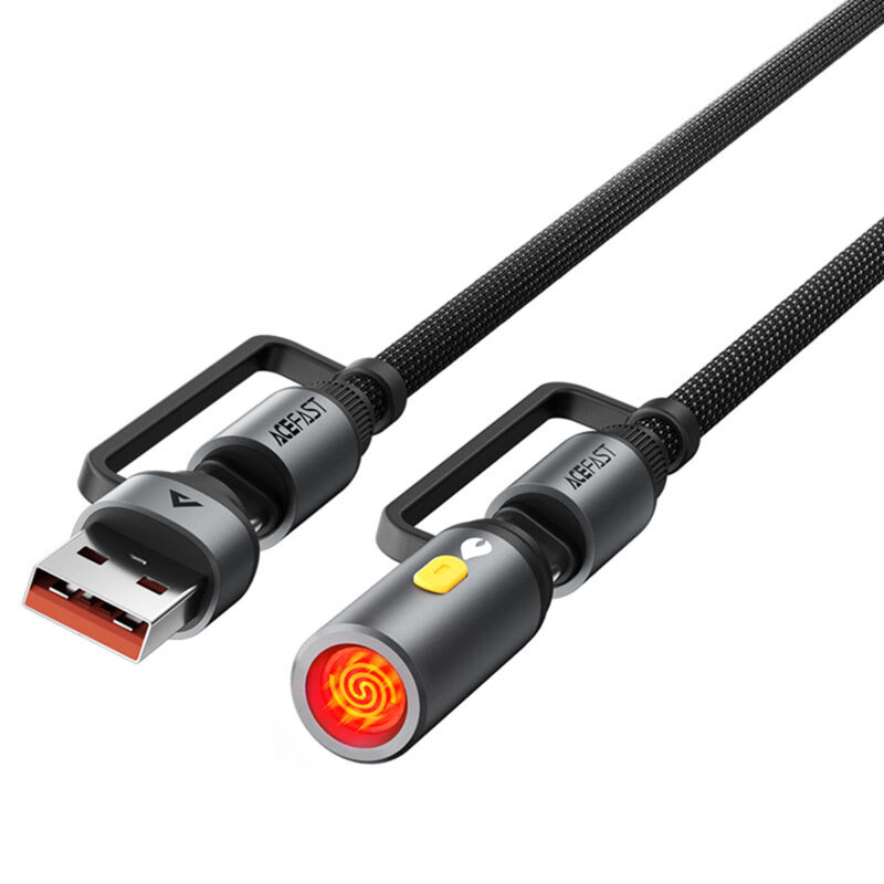 Cablu USB, tip C, bricheta auto 4in1, 60W, Acefast, J6, 1.2m