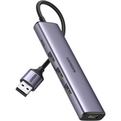Hub USB la Type-C, 4x USB Ugreen, 5Gbps, gri, 20805