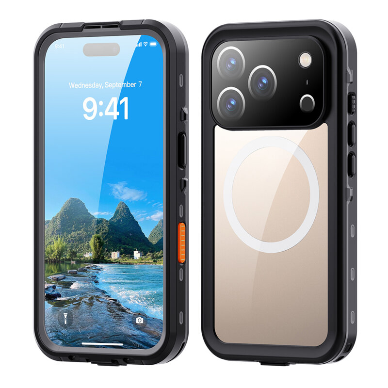 Husa impermeabila iPhone 17 Pro ShellBox Waterproof IP68, negru