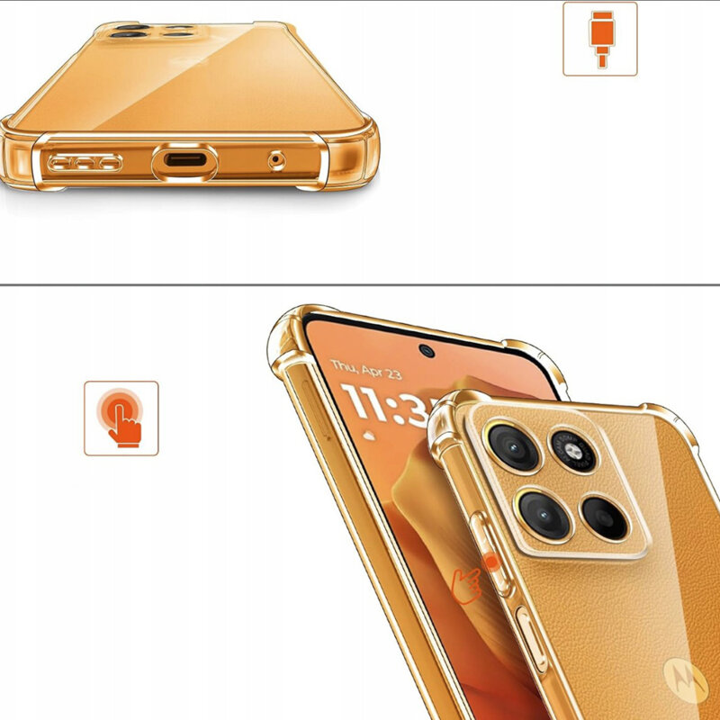 Husa Motorola Moto G15 Power Techsuit Shockproof Clear Silicone MagSafe, transparenta