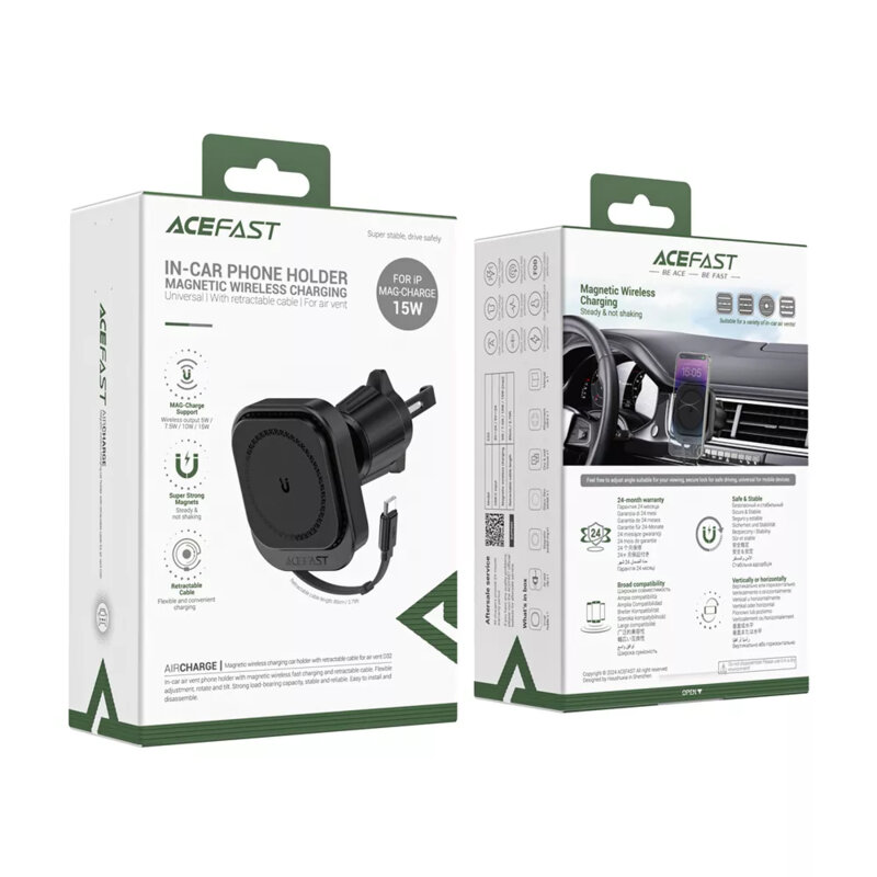 Suport auto MagSafe iPhone cu cablu retractabil Acefast, D32
