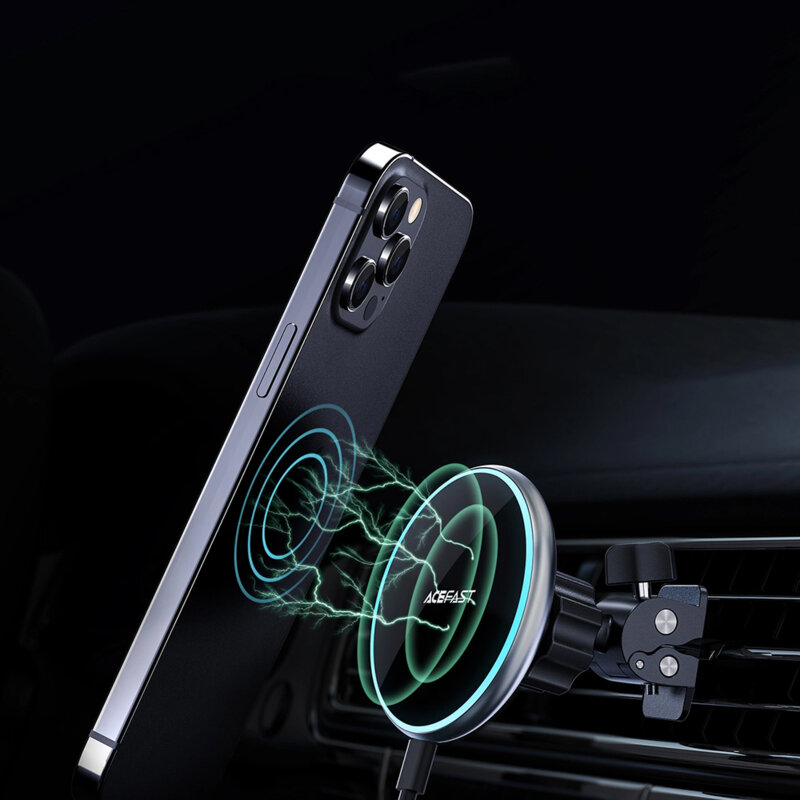 Suport auto magnetic cu incarcare wireless, 15W, Acefast, D3