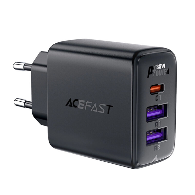 Incarcator retea USB, tip C, GaN Acefast, A57, PD35W, negru