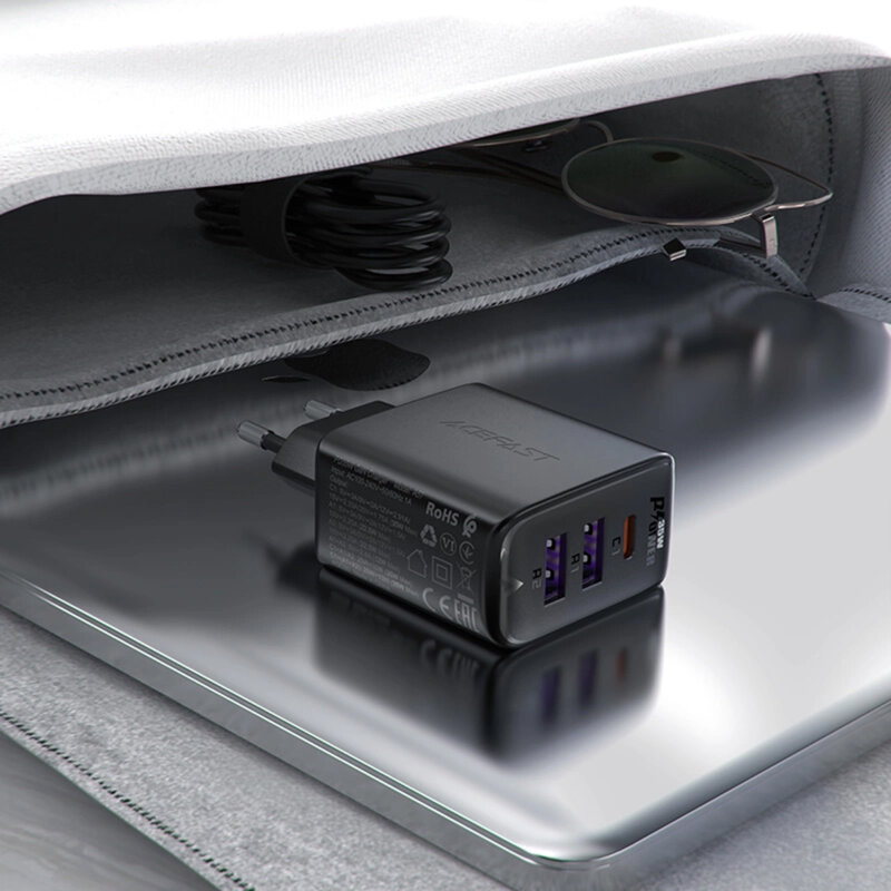 Incarcator retea USB, tip C, GaN Acefast, A57, PD35W, negru