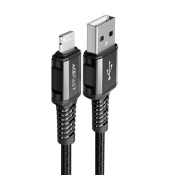 Cablu incarcare Lightning, 2.4A Acefast, C1-02, negru, 1.2m