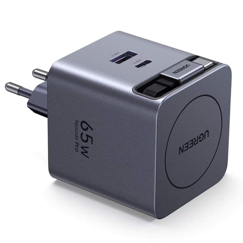 Incarcator priza GaN USB, 2x Type-C Ugreen, 45W, gri, 65822